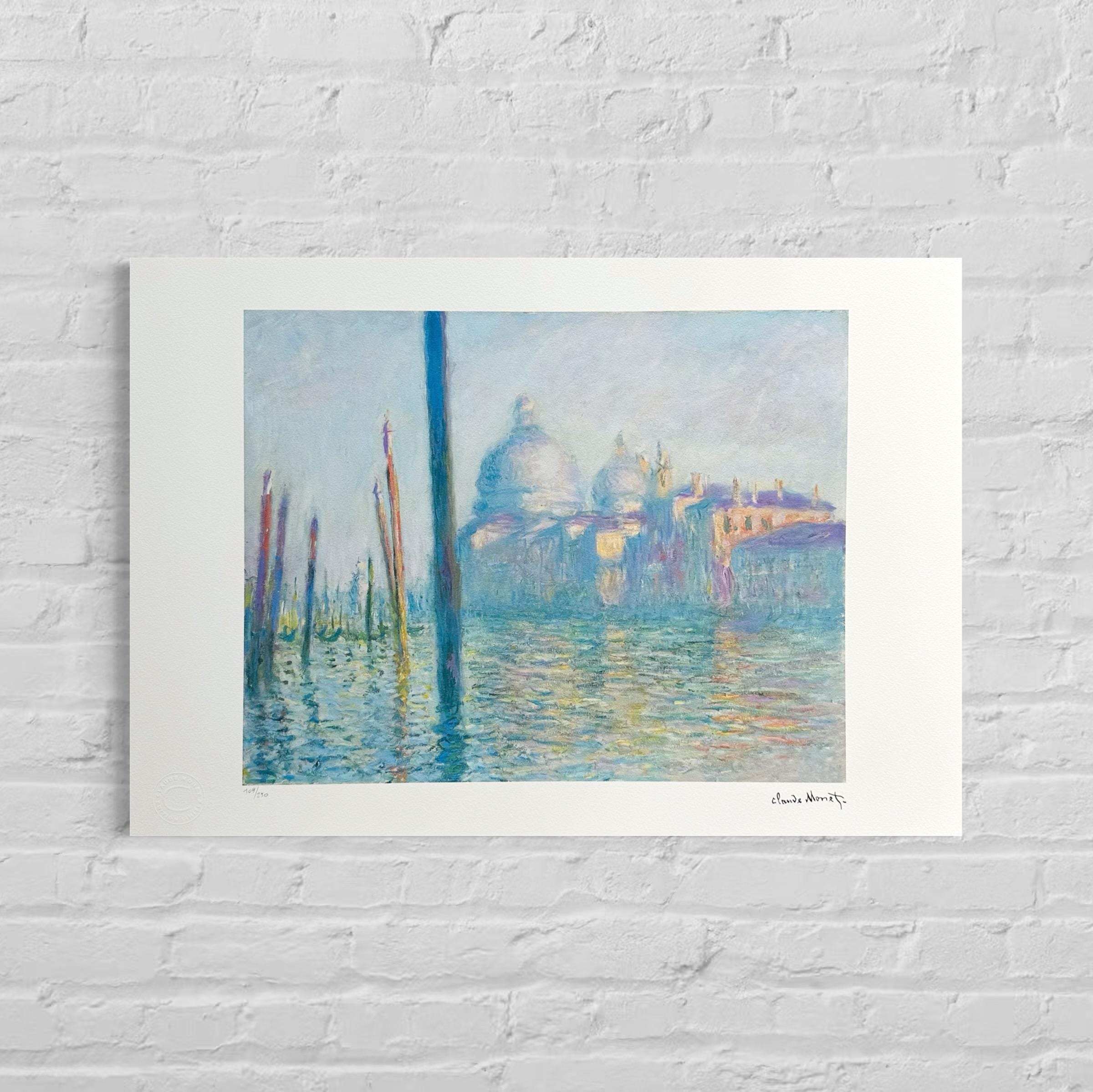 Genummerde editie Claude Monet," De grote kanaal in Venetië " - Certificaat - kunstdecoratie - unieke kunst lithograph after